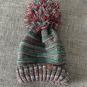 C.C Festive Red and Green Knit Beanie